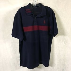 Ralph Lauren Polo Shirt Big Pony - Blue/Red - L